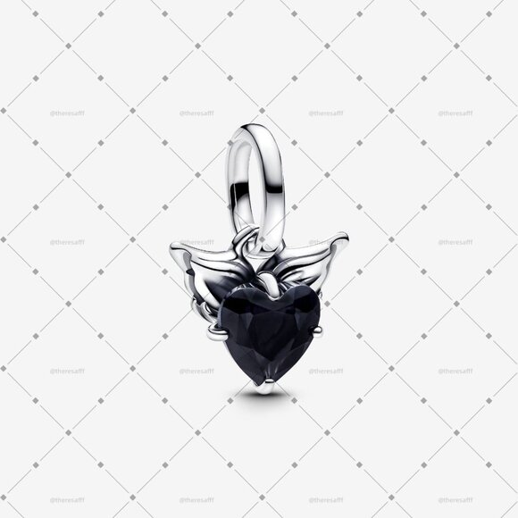 Pandora Winged Heart Mini Dangle Charm - Picture 1 of 5